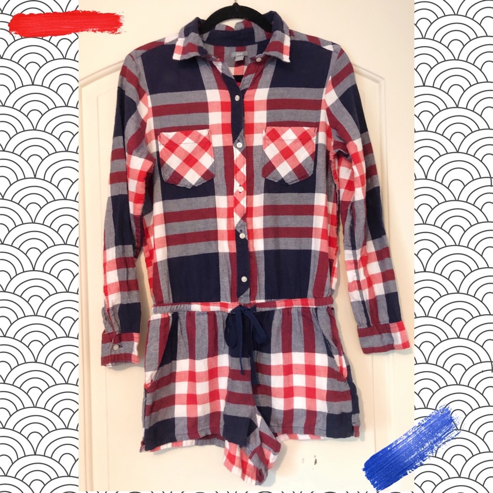 Aerie plaid romper pajamas 💖💫